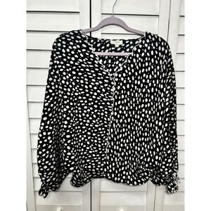 Umgee Polka Dot Dolman Sleeve Oversized Top Women's Size Small